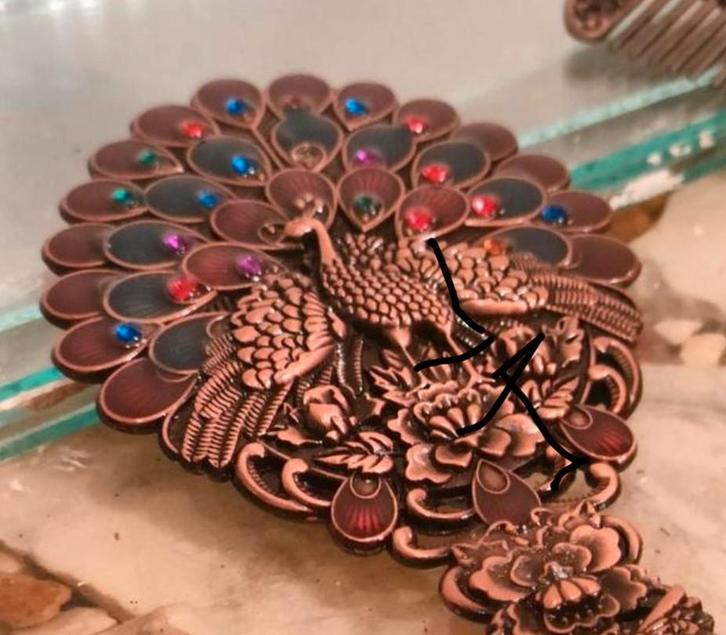 Spiegel & Kam Set - Pauw, Sieraden, Tassen en Uiterlijk, Uiterlijk | Lichaamsverzorging, Zo goed als nieuw, Overige typen, Ophalen of Verzenden