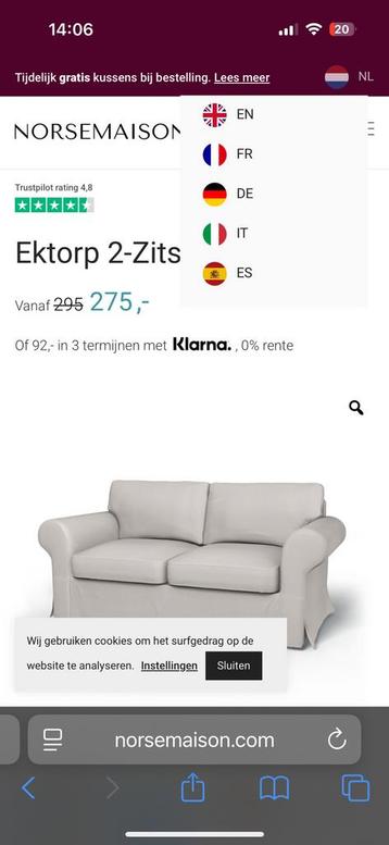 2 zitsbankje als  nieuw ektorp ikea - afbeelding 2