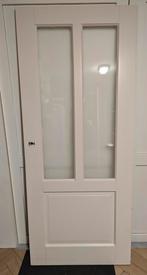 Opdekdeur rechtsdraaiend 201,5 x 83 cm melkglas, Doe-het-zelf en Verbouw, Deuren en Horren, Ophalen, Gebruikt, 80 tot 100 cm, Binnendeur