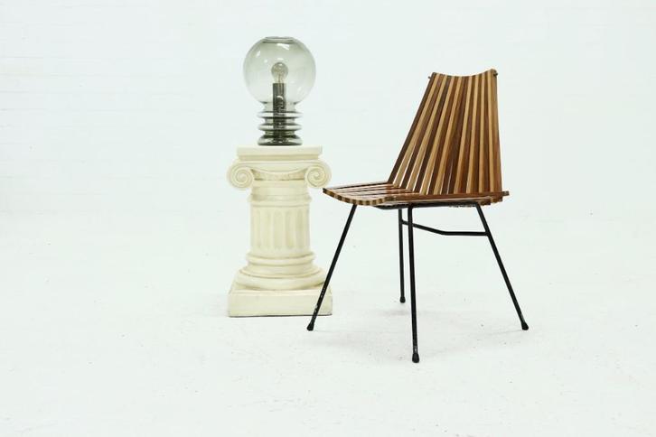 Vintage Lattenstoel 218 Rohé Noordwolde Jaren 50 60 Design, Huis en Inrichting, Stoelen, Gebruikt, Eén, Hout, Ophalen of Verzenden