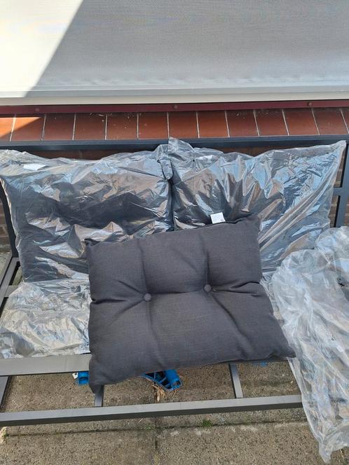 3 splinter nieuwe rugkussens voor een tuinbank, donkergrijs, Tuin en Terras, Tuinmeubel-accessoires, Nieuw, Ophalen