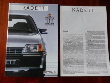 Opel Kadett 1986 brochure met specificatieblad beschikbaar voor biedingen