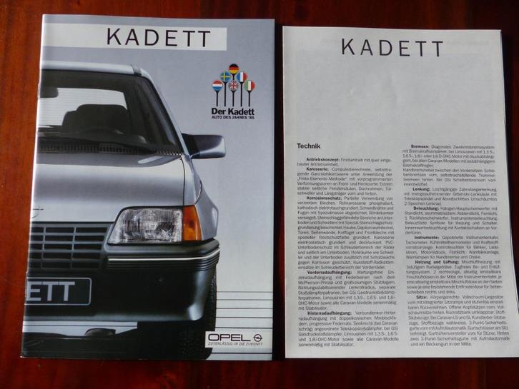 Opel Kadett 1986 brochure met specificatieblad, Boeken, Auto's | Folders en Tijdschriften, Nieuw, Opel, Verzenden