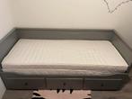 IKEA Hemnes bedbank 80x200 grijs incl 2 nieuwe matrassen, Huis en Inrichting, Slaapkamer | Bedden, 80 cm, Grijs, Eenpersoons, Zo goed als nieuw