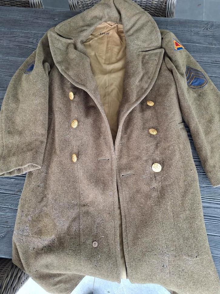 WWII/WW2 US 1942 Wool Overcoat 7th Army, Verzamelen, Militaria | Tweede Wereldoorlog, Landmacht, Kleding of Schoenen, Amerika