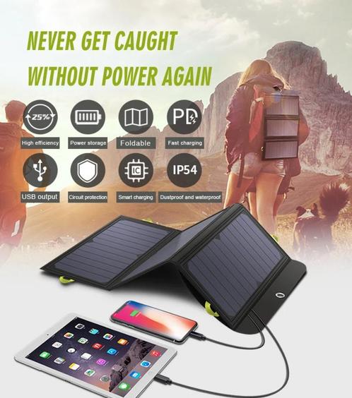 Allpowers Zonnepaneel 5V 21W Ingebouwde 10000Mah Batterij, Caravans en Kamperen, Kampeeraccessoires, Nieuw, Ophalen of Verzenden