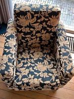 GEZOCHT! Fauteuil stoel blauw(zwart) met beige bloemen, Huis en Inrichting, Minder dan 150 cm, Eenpersoons, Zo goed als nieuw