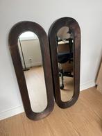 Hoge bruin metalen spiegels ovaal te koop, Ophalen, Minder dan 50 cm, 100 tot 150 cm, Zo goed als nieuw