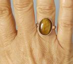 zilveren ring  met natuurlijke Tijger Oog steen zilver 925, Sieraden, Tassen en Uiterlijk, Ringen, Nieuw, Met edelsteen, 17 tot 18