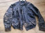 Vintage leren jas, zelfgemaakt, Maat 52/54 (L), Ophalen of Verzenden, Gedragen, Onbekend