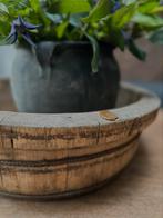 Oude Chinese olijfbak lakzegel sleets imperfect sober, Ophalen of Verzenden