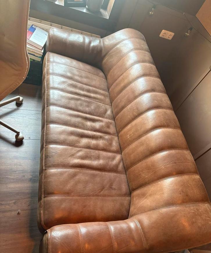 De Sede DS44 3-zits uittrekbare bank - Vintage leer, Huis en Inrichting, Banken | Sofa's en Chaises Longues, Gebruikt, Driepersoons