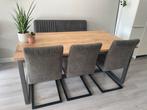 Eettafel mangohout 180 l, 100b, Huis en Inrichting, Tafels | Eettafels, Ophalen, 50 tot 100 cm, Zo goed als nieuw, Vijf personen of meer