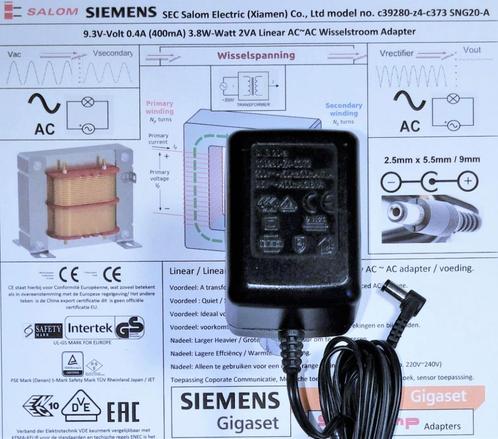 SEC Aspro Gigaset c39280-Z4-C373 SNG 20-A 9.5V 0.4A Adapter, Telecommunicatie, Vaste telefoons | Handsets en Draadloos, Zo goed als nieuw