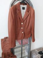 Cognac bruin lams leren jas blazer colbert 38 40 van Donna, Verzenden, Zo goed als nieuw, Maat 38/40 (M), Bruin