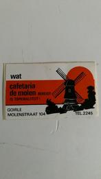 Oude sticker.   Cafetaria de Molen.     GOIRLE., Verzamelen, Stickers, Ophalen of Verzenden, Zo goed als nieuw, Overige typen