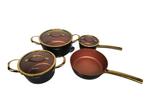 Rosenberg luxe pannenset 7 delige - zwart -inductie.Nieuw!!, Huis en Inrichting, Ophalen, Pannenset, Keramische plaat, Nieuw