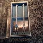 2 Schoonhoven massief zilveren vorkjes, cocktailprikkers, Antiek en Kunst, Antiek | Bestek, Ophalen of Verzenden