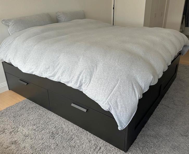 Ikea Bed 160x200 incl. Lattenbodem & Auping Matras, Huis en Inrichting, Slaapkamer | Bedden, Gebruikt, Tweepersoons, 160 cm, 200 cm