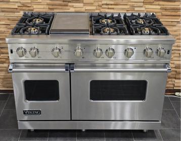 Luxe Fornuis Viking 120cm RVS 2 GASOVENS teppanyaki 6 pit beschikbaar voor biedingen