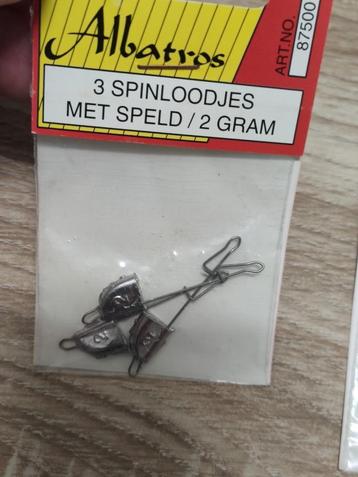 Albatros spinloodjes 2 gram. Met speld. 3 x 3 stuks. Nieuw beschikbaar voor biedingen