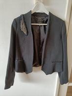 Bijzondere vintage Mango suit jasje maat M  off black, Maat 38/40 (M), Mango, Zwart, Ophalen of Verzenden