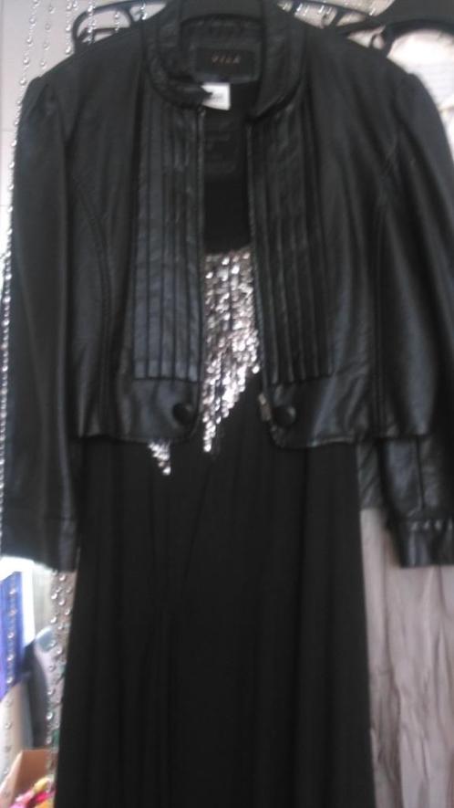 Een leuk zwart kort jasje en een jurk met pailleten, Kleding | Dames, Jasjes, Kostuums en Pakken, Zo goed als nieuw, Jasje, Maat 42/44 (L)