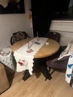 Ronde houten eettafel met 4 stoelen, Ophalen