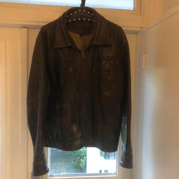 Vintage Redskins bruin leren jasje  xl/xxl beschikbaar voor biedingen