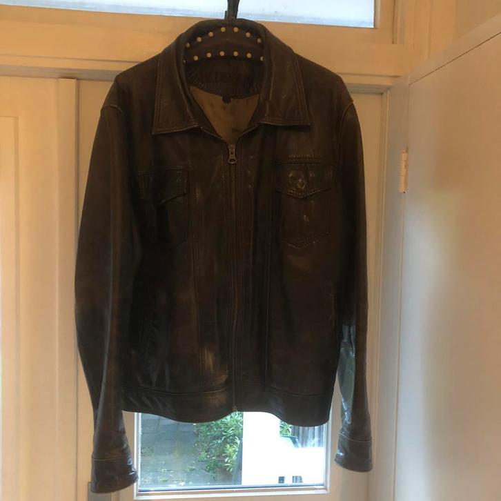 Vintage Redskins bruin leren jasje  xl/xxl, Kleding | Heren, Jassen | Zomer, Zo goed als nieuw, Maat 56/58 (XL), Bruin, Ophalen of Verzenden