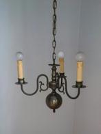 Mooie Antieke Kandelaar Hanglamp aan ketting met 3 lampen, Ophalen of Verzenden