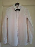 Wit overhemd met afneembare zwarte vlinderdas, Kinderen en Baby's, Kinderkleding | Maat 170, Ophalen of Verzenden, Zo goed als nieuw