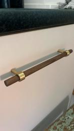 16x handgrepen keuken notenhout en messing, Huis en Inrichting, Keuken | Keukenelementen, Ophalen of Verzenden, Zo goed als nieuw