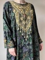 Vintage jurk met borduursels, M/L. boho bohemian kaftan maxi, Maat 38/40 (M), Verzenden, Gedragen, Onder de knie