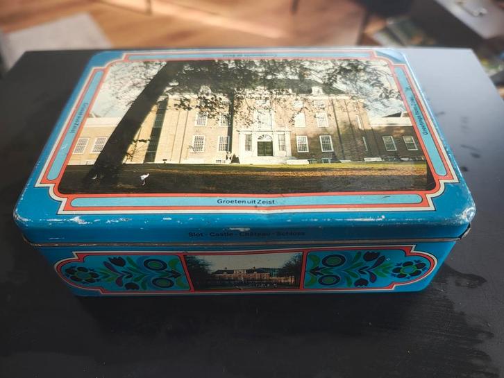Blikken doos van slot zeist antiek, vintage, Verzamelen, Blikken, Gebruikt, Overige, Ophalen of Verzenden