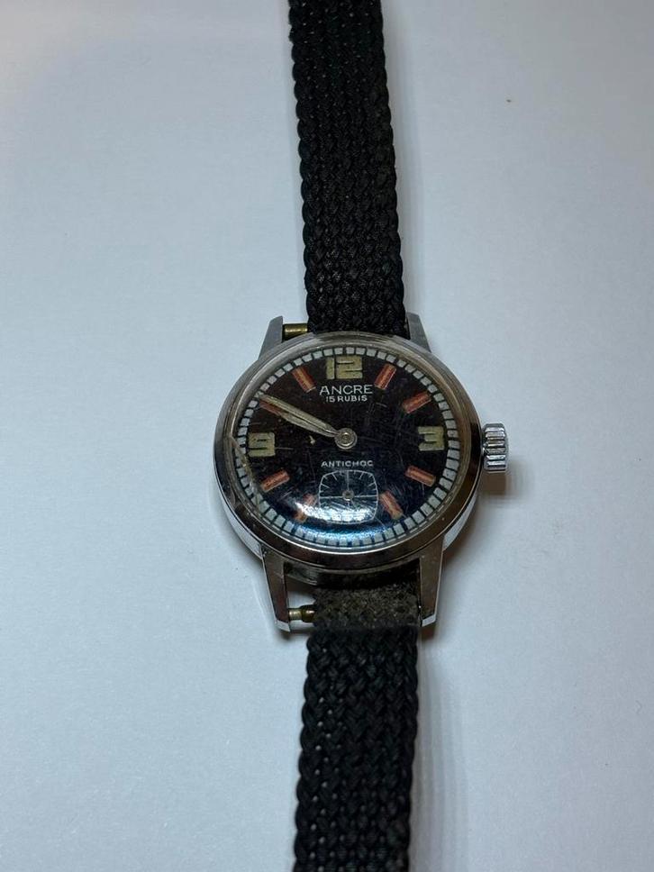 Ancre 15 Rubis Antichoc Vintage Horloge, Sieraden, Tassen en Uiterlijk, Horloges | Antiek, Polshorloge, Overige merken, Staal