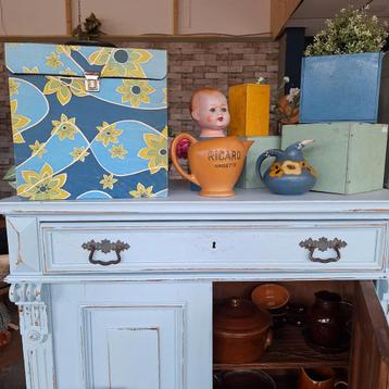 Vintage Platenkoffer - Bloemen Design beschikbaar voor biedingen