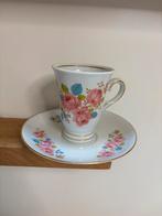 Vintage kop en schotel Bavaria roze roos, Ophalen of Verzenden
