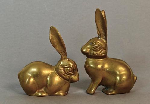 Messing haas, konijn. Beeldje. Vintage jaren 70, Antiek en Kunst, Curiosa en Brocante, Ophalen of Verzenden