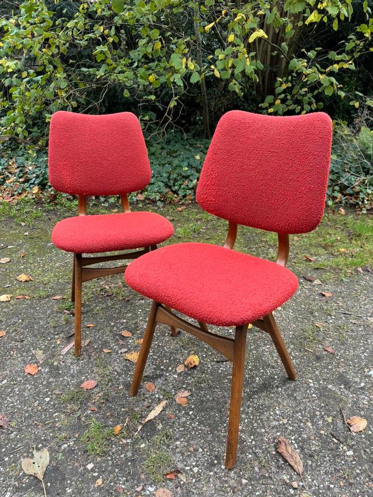 2 eetkamerstoelen (vintage/scandinavisch/retro), Huis en Inrichting, Stoelen, Zo goed als nieuw, Stof, Ophalen