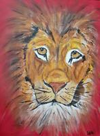 Schilderij met stoere leeuwenkop, Minder dan 50 cm, Nieuw, Ophalen of Verzenden, Schilderij