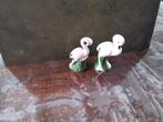 2 kleine flamingo s details porcelein.zie Foto's mooi., Ophalen of Verzenden, Zo goed als nieuw