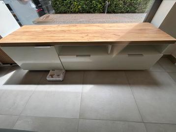 Tv Meubel wit met hout met lades