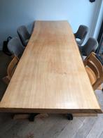 Boomstam Eettafel 235cm - Industrieel Onderstel, Gebruikt, Verzenden, 200 cm of meer, 50 tot 100 cm