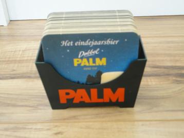 Bierviltjes houder Palm met 24 viltjes 10 x 10 cm beschikbaar voor biedingen