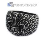 RVS floral ring franse lelie ring gothic edelstaal Bikers, Nieuw, Dame, Zilver, IJzer of Staal