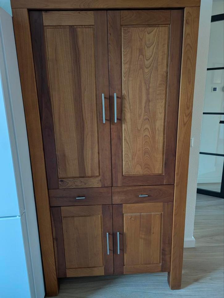 Massief kersenhouten servies/ opbergkast, Huis en Inrichting, Kasten | Computermeubels, 170 cm of meer, 70 tot 120 cm, 40 tot 80 cm