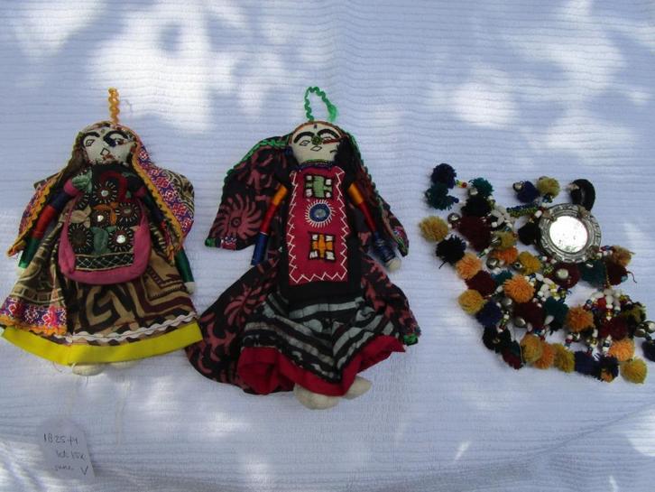 Etnografica pop, poppetjes handgemaakt uit India, Verzamelen, Poppetjes en Figuurtjes, Gebruikt, Ophalen of Verzenden
