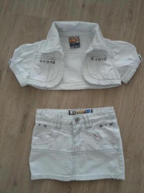 2 Delig spijkersetje rok + hesje mt 122, Kinderen en Baby's, Kinderkleding | Maat 122, Zo goed als nieuw, Meisje, Setje, Ophalen of Verzenden
