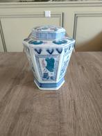 Chinese Deksel Vaas, Gebruikt, Blauw, Aardewerk of Porselein, Ophalen of Verzenden